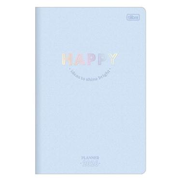 Imagem de Agenda Planner Happy 2026 Grampeado 20 Folhas Azul - Tilibra