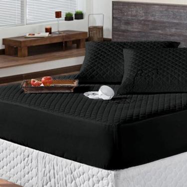 Imagem de Protetor Colchao King Impermeavel Matelado Aquarela 01 Peça - Preto