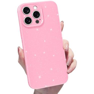 Imagem de Finyosee Capa brilhante para iPhone 12 Pro Max, linda capa de silicone brilhante brilhante brilhante fina e brilhante, capa protetora de borracha gel de TPU macio para mulheres e meninas de 6,7