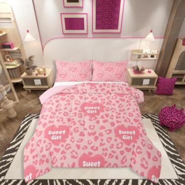Imagem de jejeloiu Conjunto de edredom adulto de leopardo, tamanho casal, guepardo, para crianças, meninos, meninas, estampa animal, safári, decoração de quarto de microfibra, 3 peças com 2 fronhas