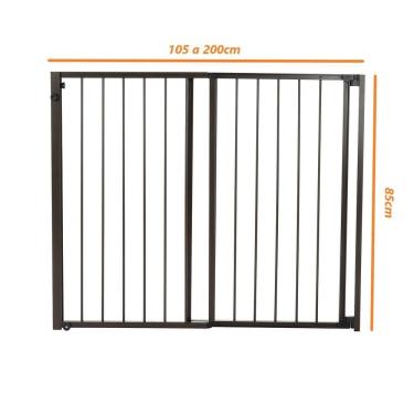 Imagem de Portão Proteção Cachorro Criança Largura 105 A 200Cm Marrom