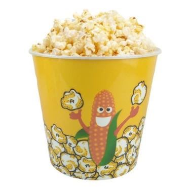 Imagem de Balde Pote Plástico Pipoca Decoração Cinema Filmes 4 L