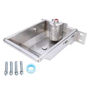 Imagem de Tnfeeon Bebedouro Automático para Gado, Ovelhas, Cabras, Alimentador de Calha de Aço Inoxidável Resistente Com Torneira para Hidratação de Fazenda