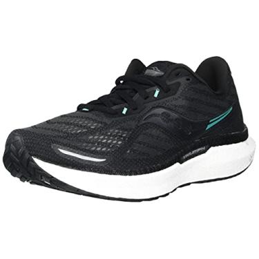Imagem de Saucony Tênis de corrida feminino Triumph 19, Preto/branco, 5 Wide