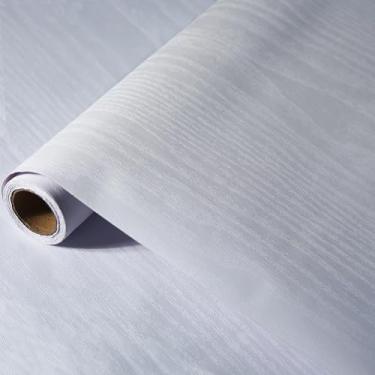Imagem de Dimcol Papel de parede de contato de madeira branca 39,9 cm x 299,7 cm, papel de parede de madeira branca autoadesivo e papel de contato decorativo removível para armários, bancadas, papel de parede