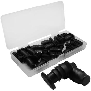 Imagem de Rierdge Tampa de extremidade de irrigação de 20 peças - plugues de tubo de gotejamento farpado resistente de 9,5 mm para sistemas de mangueira de jardim de 8/11 mm