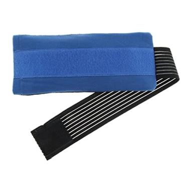 Imagem de Bolsa de gelo de gel reutilizável e envoltório com alça elástica, alívio eficaz para dores de cabeça e desconforto nas articulações, terapia quente e fria, ajuste flexível, capa lavável, 13,5 x 11 cm