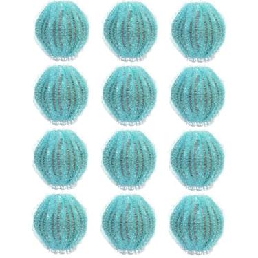 Imagem de Ferramenta de remoção de pelos de roupas, malha azul, 12 peças de bolas removedoras de roupa, apanhador de máquina de lavar, pelos de animais de estimação, 3,5 cm (3,5 cm), eficaz
