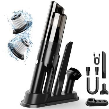 Imagem de Aspirador portátil sem fio, aspirador de pó de 10KPA potente com sucção de 2 velocidades, aspirador de pó com base de carregamento, portátil, leve, 4 em 1, mini aspirador de mão para carro, casa