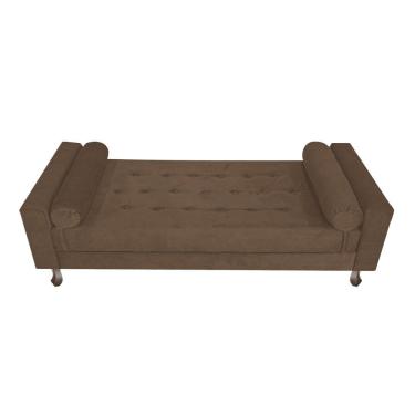 Imagem de Recamier Baú Félix Solteiro 120cm Suede Marrom