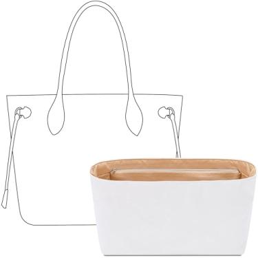 Imagem de Bolsa organizadora para bolsa LV Neverfull-MM, ajuste personalizado dentro de bolsa leve e resistente à água com zíper (Vanile)