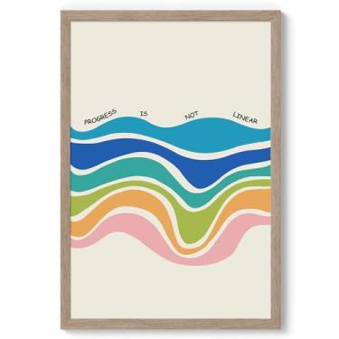 Imagem de Arte de parede em tela educacional para crianças impressões motivacionais conselheiro escolar imagem colorida citação inspiradora arte progresso não linear arte de parede afirmação positiva impressões