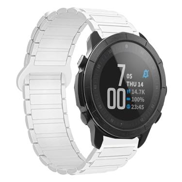 Imagem de Lamshaw Pulseira esportiva de silicone de liberação rápida compatível com smartwatch Wahoo ELEMNT Rival (branca)