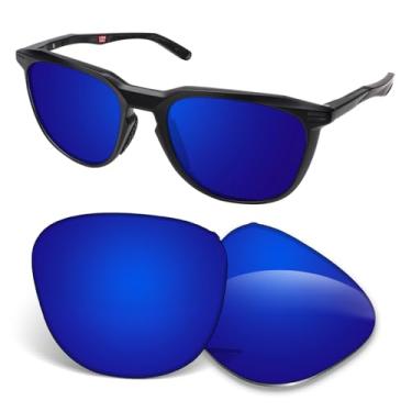 Imagem de Biyxpiv Lentes de substituição de 1,5 mm compatíveis com óculos de sol Oakley Thurso OO9286 OO9286A 54 mm, antirriscos, Espelhado azul escuro