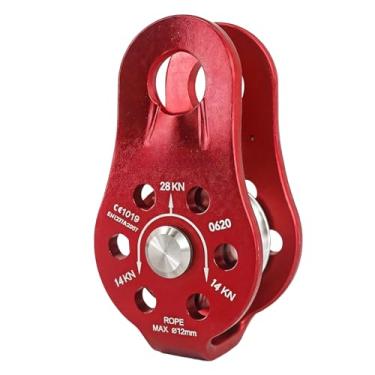 Imagem de byepica Micro polia de alumínio de uso geral com placas fixas, polia de corda de 28 kn para escalada, equipamento, transporte, resgate, rapel, trabalho de aloft