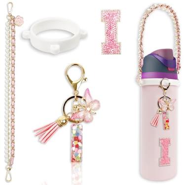 Imagem de Acessórios de letras para garrafas de água Owala – 680 g 947 g 1,134 g, com pingente de inicial bonito e alça de alça, compatível com Free Sip, copo de café, Owala Kids, Sway, Stanley Cup Accessories