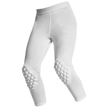 Imagem de Pegciuho Calças de compressão, leggings, collants, resistentes a impactos, acessório multifuncional, Ym Branco