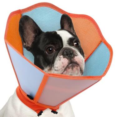 Imagem de AOFITEE Cone para cães – Cones para o cão parar de lamber, cone macio para cães após a cirurgia, coleira elisabetana de cones ajustáveis para animais de estimação médios, coleira de recuperação de