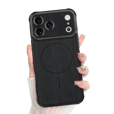Imagem de Bonoma Capa compatível com iPhone 17 Pro 2025 compatível com MagSafe, capa magnética com toque de pele TPU proteção para câmera capa traseira para meninas e mulheres - preta