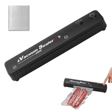 Imagem de Seladora A Vácuo Compacta - Elétrica Hermética Portátil Reutilizável,Máquina Seladora a Ar com 100 Sacos de Vácuo | para Conservação de Carne Crua e Frutos do Mar no Frigorífico e