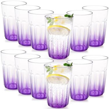 Imagem de Greentainer Copos de água potável inquebráveis – Reutilizáveis COMO plástico café água fria leite xícaras de chá canecas para festa, piquenique, acampamento, empilhável – 350 ml, conjunto de 12