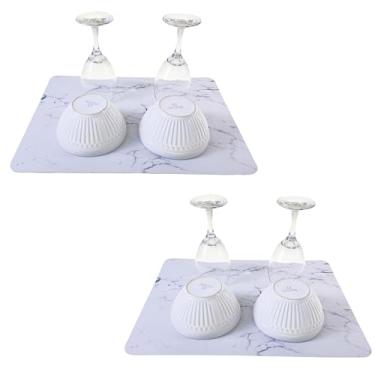 Imagem de Tapete Escorredor Louça Super Absorvente Pia Cozinha Estampa Mármore Base Emborrachada Seca Rápido (2)