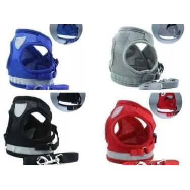 Imagem de Coleira Peitoral para Cães e Gatos - Conforto e Segurança, Tamanho Médio, Refletiva e Respirável(KIT VARIADO 3 unidades,M)