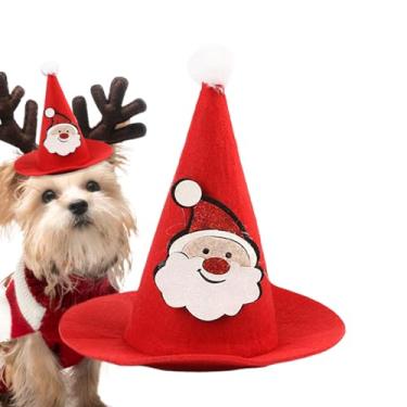 Imagem de Chapéu De Natal Para Cães - Festivo Ajustável Engraçado | Gorro Pontiagudo Do Pai Natal Para Gatos | Para Dragão Barbudo Hamster Lagarto Evento De Inverno Sessão Fotográfica Feriado
