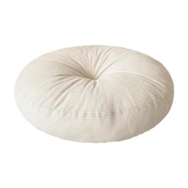 Imagem de Fenteer Almofada de chão redonda, assento elevatório, almofada para sentar no chão, ideal para escritório, e ambientes internos, Bege