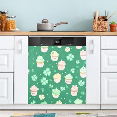 Imagem de ATTX Capa magnética para lava-louças Cupcakes and Shamrocks, 58,4 cm C x 66 cm A, decoração da capa da máquina de lavar louça, decalques de armário doméstico e eletrodomésticos adesivos #70