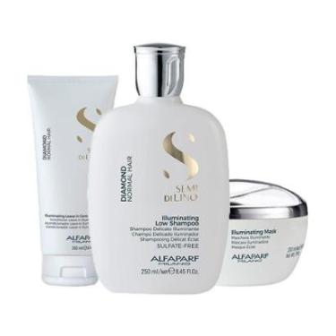 Imagem de Kit Alfaparf Milano Professional Semi Di Lino Diamond - Shampoo e Condicionador e Leave-in e Máscara-Unissex
