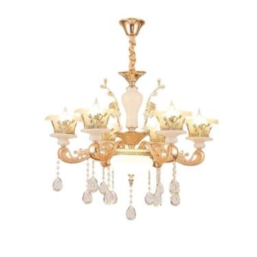 Imagem de Luminária pendente estilo europeu para sala de estar, luxuosa luminária de cristal para quarto, sala de jantar, villa minimalista, pacote para toda a casa, luminária suspensa (cabeça A-6 9W)