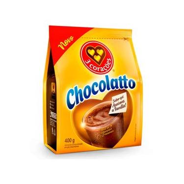 Imagem de Achocolatado Chocolatto 3 Corações Refil Pacote 400g