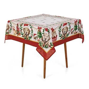 Imagem de Toalha de Mesa Quadrada 4 Lugares Pet Natalino Karsten
