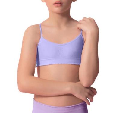 Imagem de Sutiã Top Selene Para Meninas Moça Infantil Sem Bojo Sem Costura, Lilá