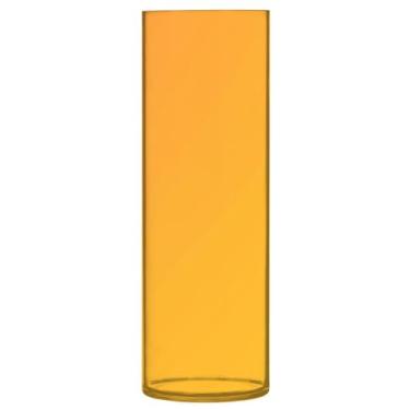 Imagem de CEBUGI Vaso de flores de fundo amarelo laranja 10 x 30 cm, vaso cilíndrico para flores, vaso transparente inquebrável para decoração de casa de festa de casamento