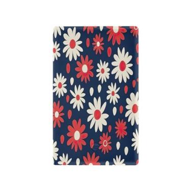 Imagem de Wassud Placa de cobertura para interruptor de luz de margarida vermelha, 1 capa de tomada em branco, placa de parede, decoração de casa, sala de estar, quarto, decoração