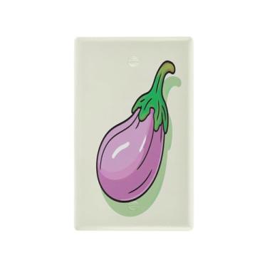 Imagem de Wassud Placa de cobertura para interruptor de luz de berinjela roxa, capas de tomadas duplex, placa de parede, decoração de casa, sala de estar, quarto, decoração