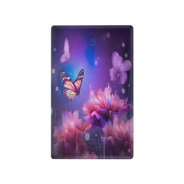 Imagem de Wassud Placa de cobertura para interruptor de luz, 1 capa de tomada em branco, placa de parede com borboleta, decoração de casa, sala de estar, quarto, decoração