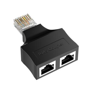 Imagem de Divisor Ethernet RJ45, adaptador Ethernet Netork, 1 macho para 2 fêmeas, adaptador de rede LAN Super Cat6, divisor de cabo, adaptador, adequado para Super Cat5, Cat5e, Cat6, Cat7, conector de 8
