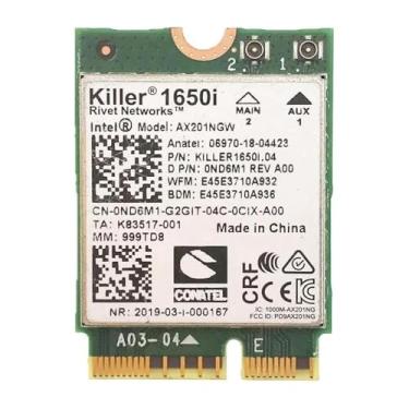 Imagem de Atualização do adaptador de jogos Killer Series para Intel AX1650i WiFi 6 | Cartão WiFi CNVio2 M.2 | WiFi de 2,4 Gbps para PCs | Compatível com Bluetooth 5.2 | Projetado para CPUs Intel de 10ª geração