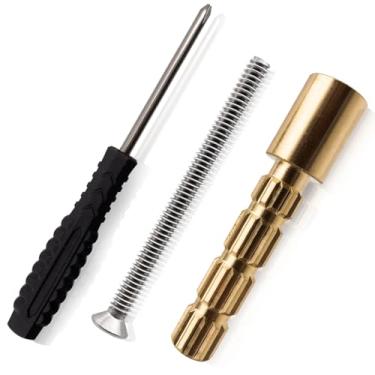 Imagem de Kit de extensão de haste de latão extensor de haste de brocha de 12 pontos com parafuso 10-24 e chave de fenda compatível com válvulas de banheira de chuveiro Pfister & Gerber, peça de reposição de