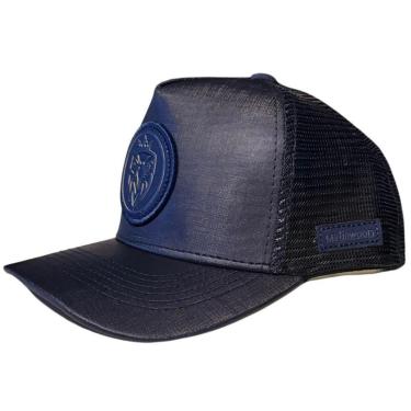 Imagem de Boné MW Trucker Couro Vegetal Dakar Azul Marinho-Unissex