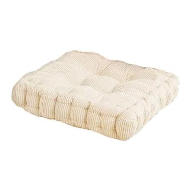 Imagem de Fenteer Almofada de assento em formato de biscoito, macia, fofa, almofada de chão em formato de biscoito, para escritório, sala de estar, Bege