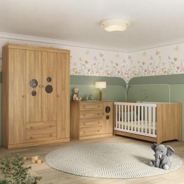 Imagem de Quarto de Bebê Completo com Berço Americano 3 em 1 Pirulito Multimóvei