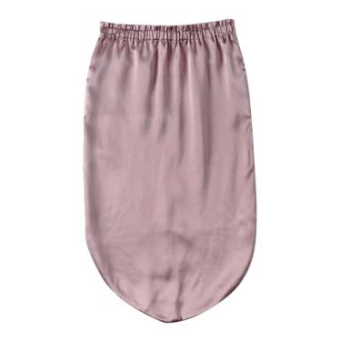 Imagem de ZJchao Touca de Dormir Longa de Seda Elástica Ajustável Luxuosa Seda Amoreira Proteção Capilar Pós-parto Touca de Dormir para Cuidados Com Os Cabelos Domésticos Preto Bege Cinza Champanhe (Camafeu Marrom)