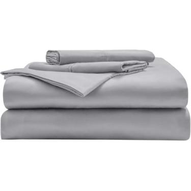 Imagem de Miracle Made Conjunto de lençóis de cama de algodão macio de luxo, 3 peças de tecido refrescante com infusão de prata – Roupa de cama leve e hipoalergênica para pessoas que dormem quentes, tamanho