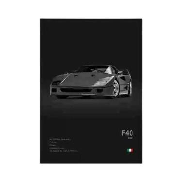 Imagem de Pôster De Carros De Luxo Super Esportivos Preto E Branco Da Itália F40