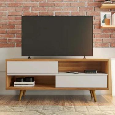 Imagem de Rack Para Sala Tv Até 50 Nt1180 Notável Móveis Cor Freijó/Off white - 