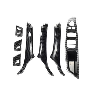 Imagem de Conjunto de puxadores de acabamento do painel do apoio de braço da porta dianteira interna, compatível com BMW Série 5 F10 F11 F18 520i 523i 525i 528i 535i(Carbon RHD)